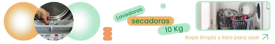 Lavadora Secadora 10 kg: ropa limpia y lista para usar