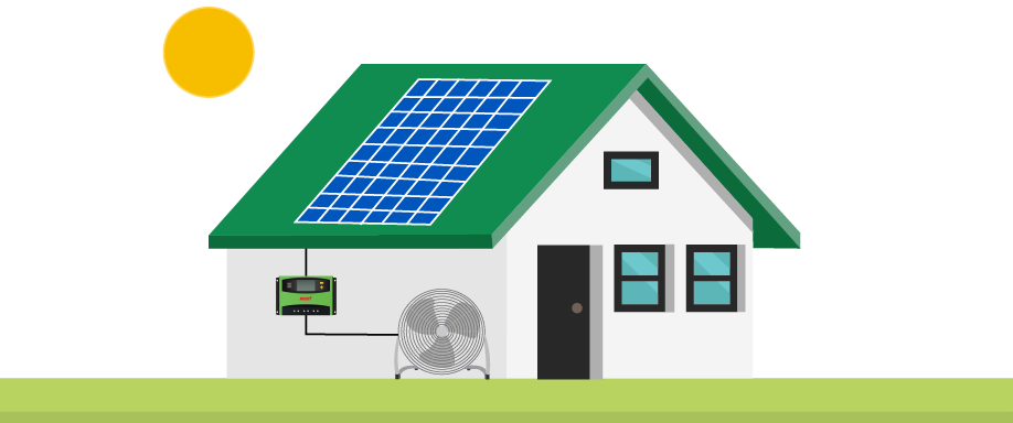 Funcionamiento de un ventilador solar